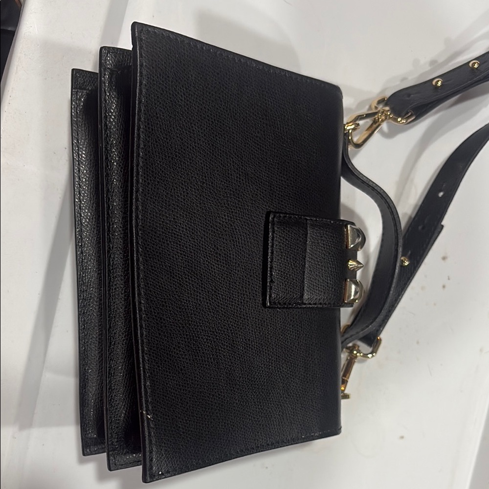 Black Studded Leather Shoulder Bag - Picture 5 of 5